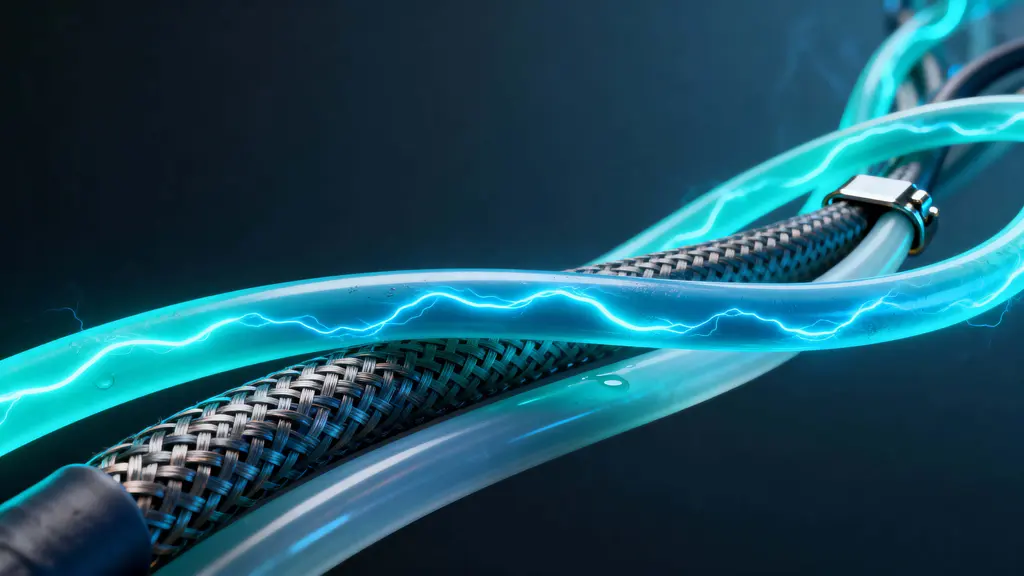 Abstract Energy Cables Twisting Light