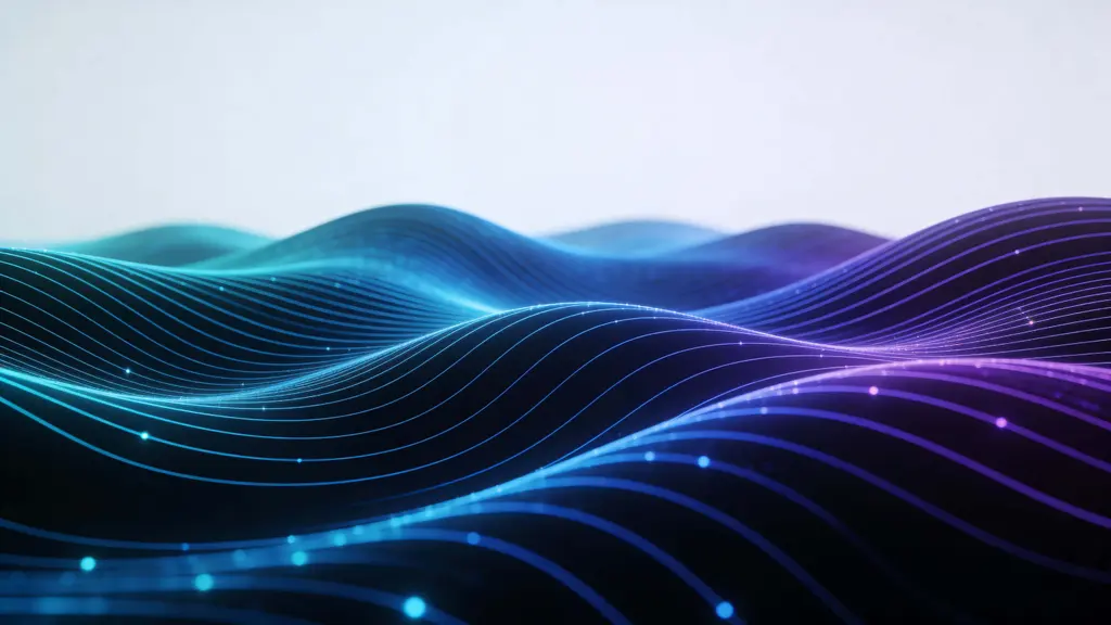 Abstract futuristic wave background in teal tones