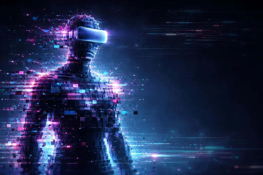 abstract human glitch-art portrait