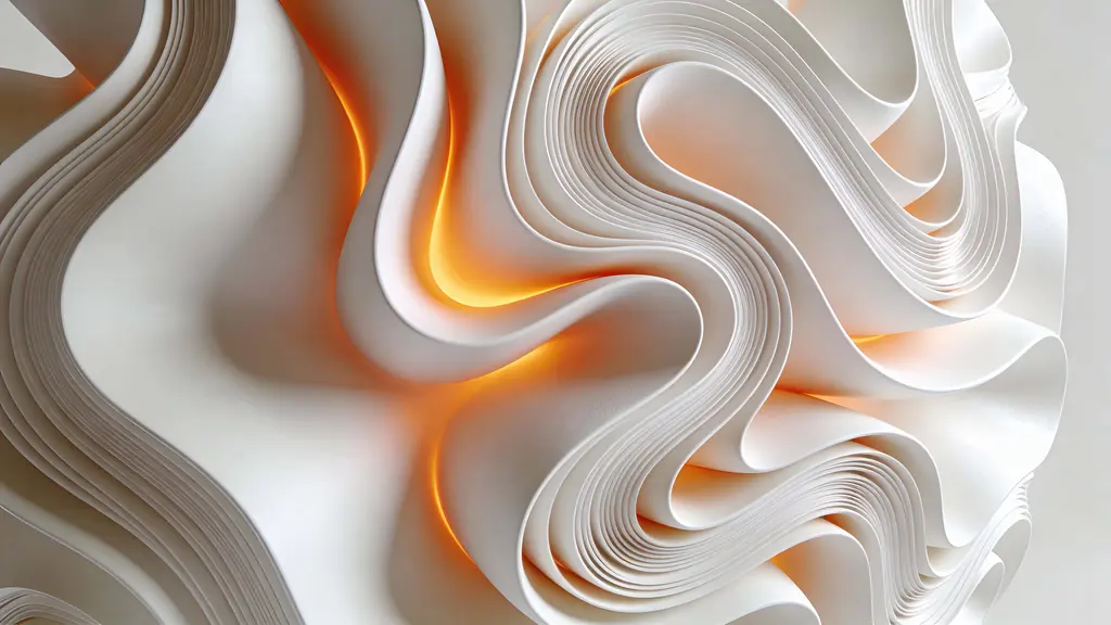 Abstract Sculptural Form with Inner Glow