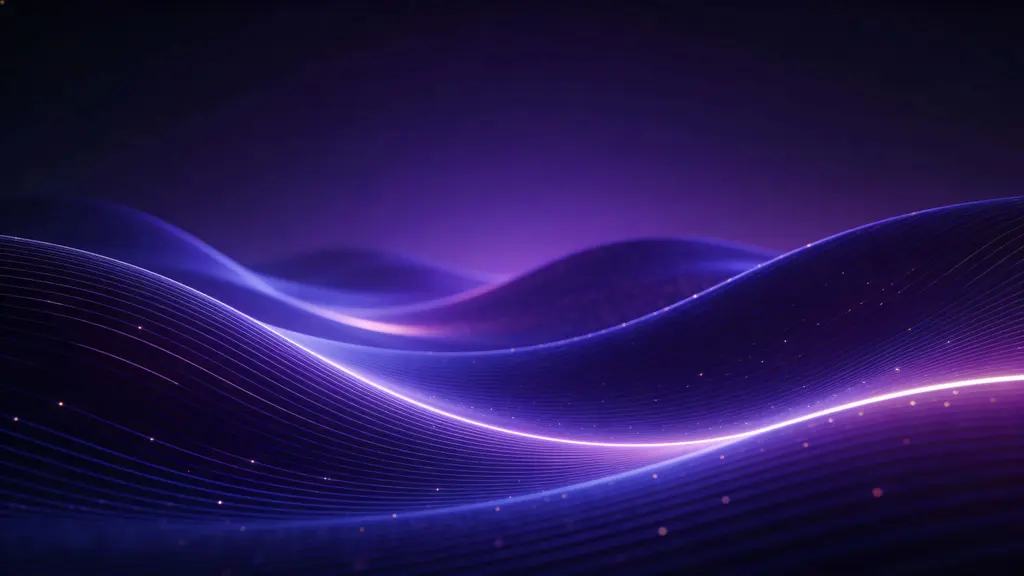 Abstract Wave Landscape of Luminous Purple Ridges