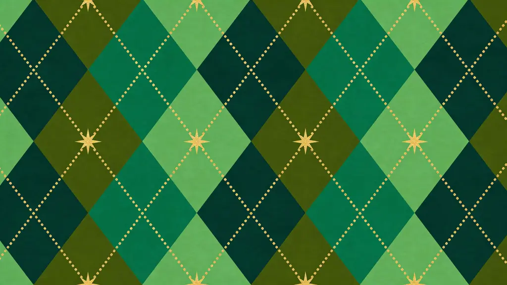 Argyle Diamond Pattern in Greens