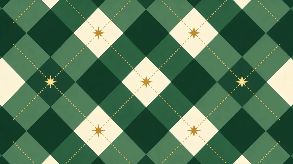 Argyle pattern seamless emerald and gold background
