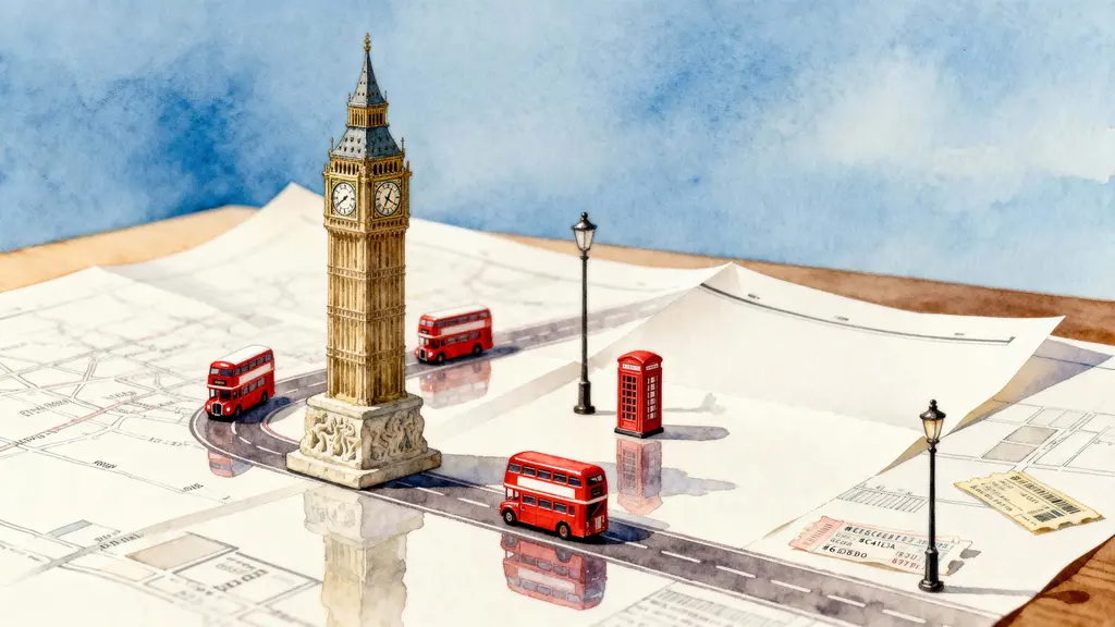 Big Ben miniature map with buses