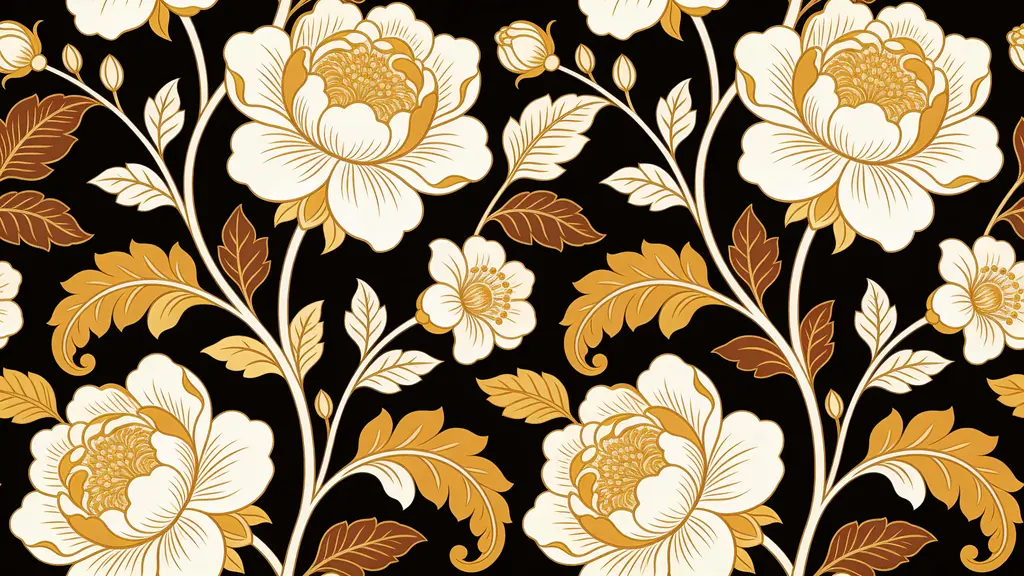 Botanical pattern with ornate flowers