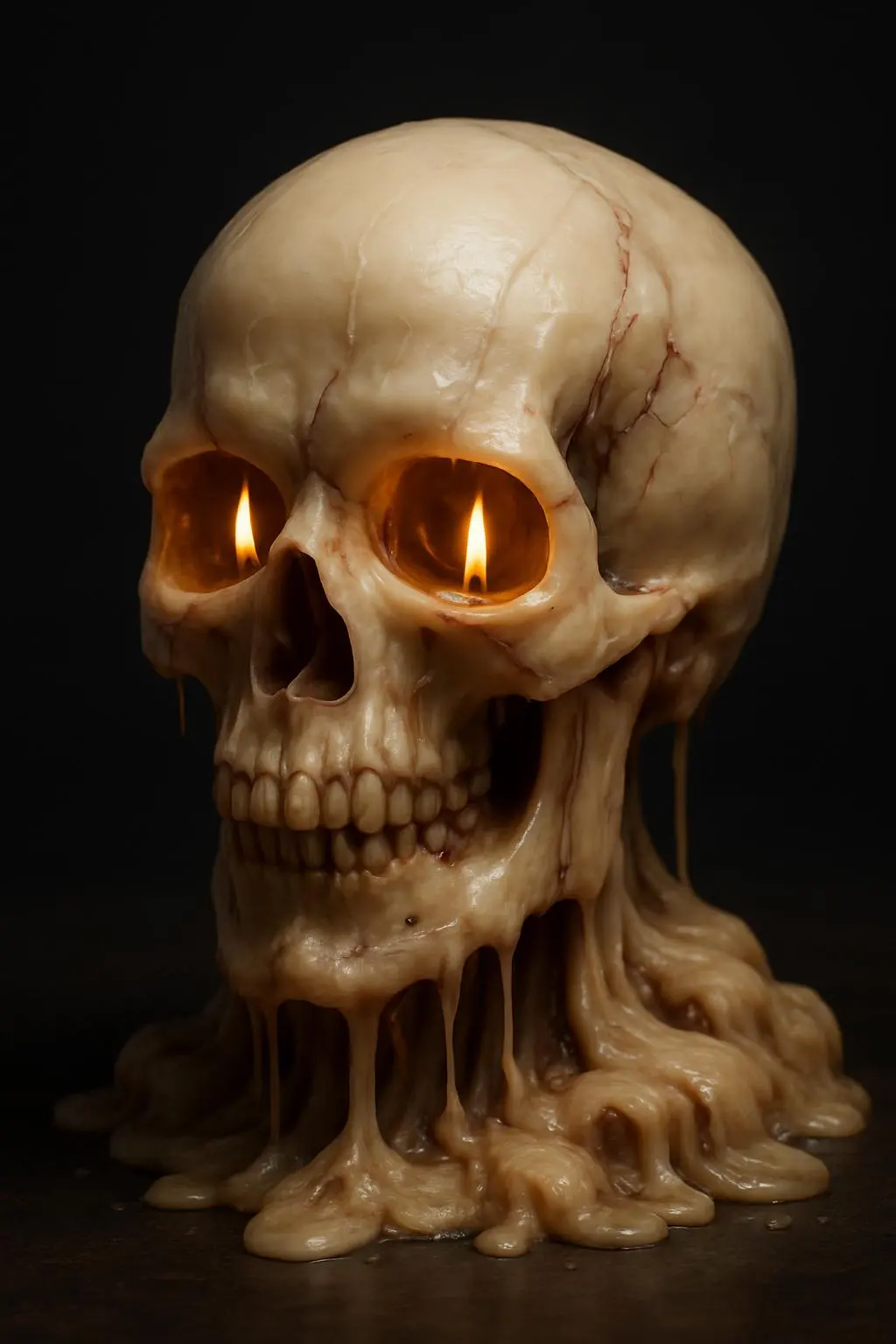 candle-skull in slow dissolve