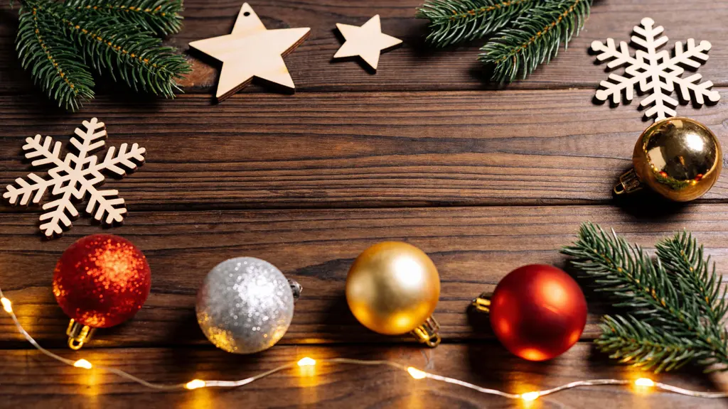 Christmas flat lay holiday background