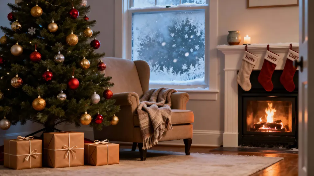 Christmas living room on Christmas Eve