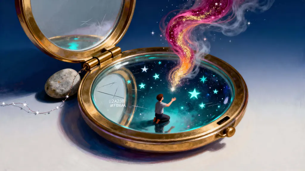 Compact mirror containing a tiny universe