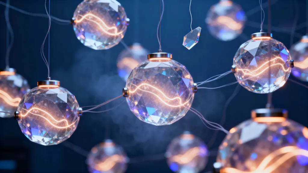 Crystal Data Nodes Connected by Threads