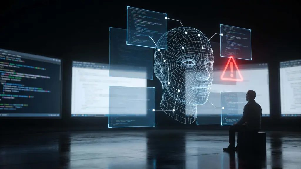 Deepfake Detection Wireframe Face Scene
