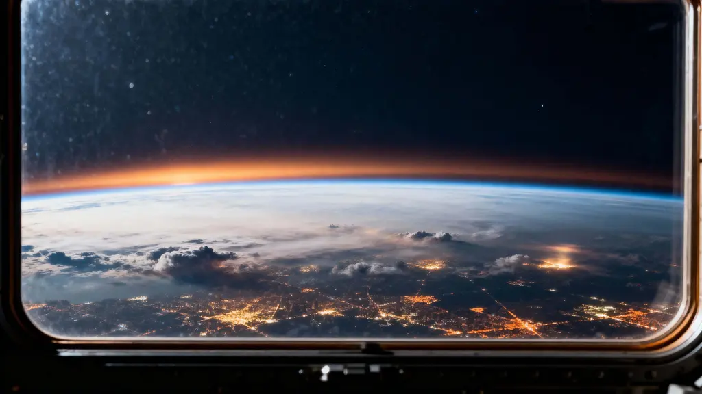 Earth Horizon from Low-Orbit Window View