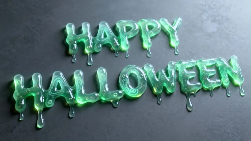 Ectoplasmic HAPPY HALLOWEEN Slime Sculpture