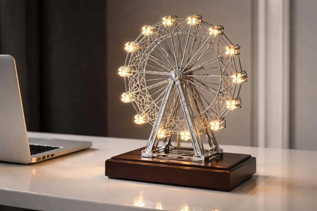 Ferris wheel desk lamp miniature sculpture