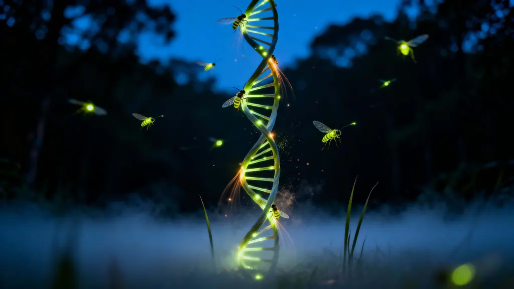 Firefly Double-Helix Spiral in Clearing