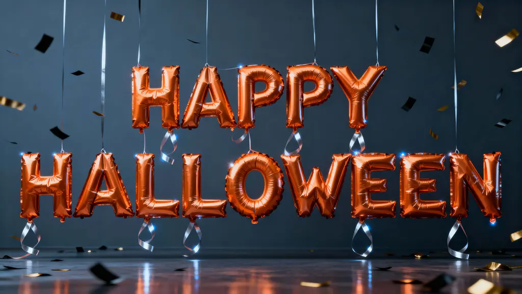 Foil Balloon HAPPY HALLOWEEN Typography