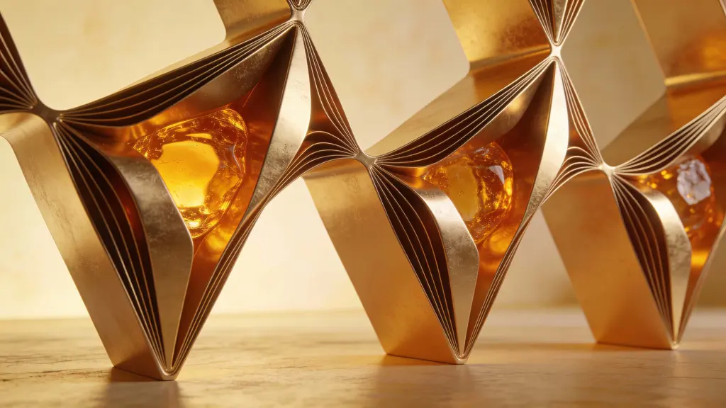 Folded Sculpture Revealing Warm Inner Core