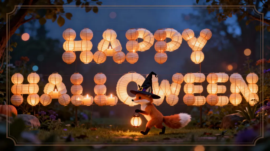 Fox kit with lantern-letter display