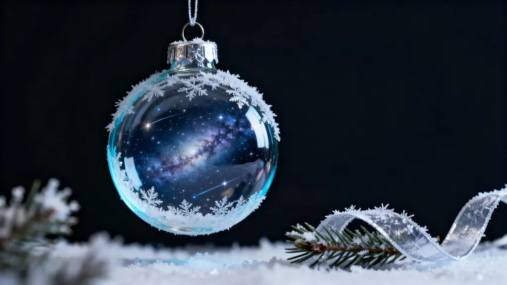 Galaxy in a Christmas ornament scene