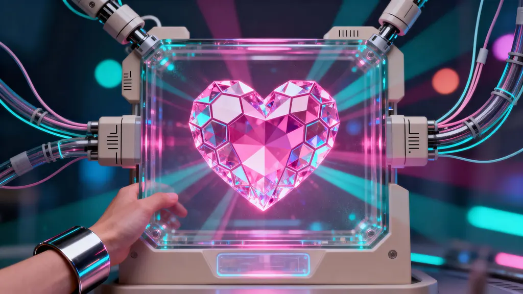 Geometric Heart Built from Hexagonal Segments