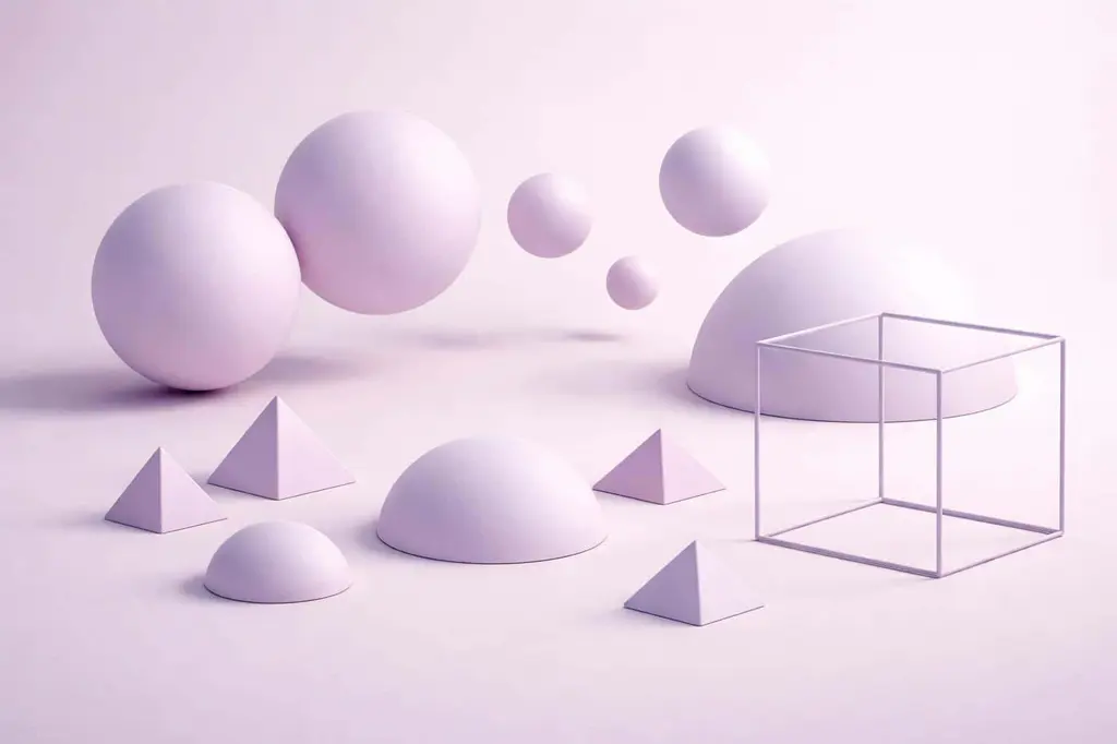 geometric-shapes pastel scene 3d-render
