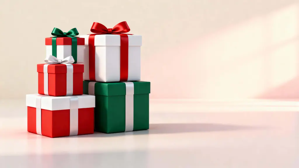 Gift Boxes Left Cluster on Cream-Blush