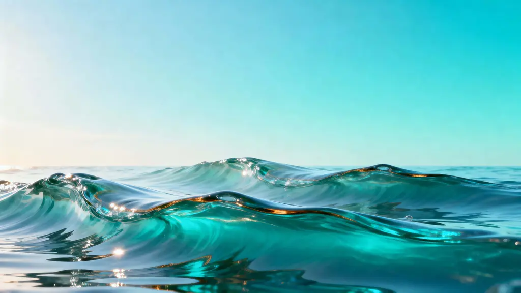 Glass-wave ocean swells horizontal study