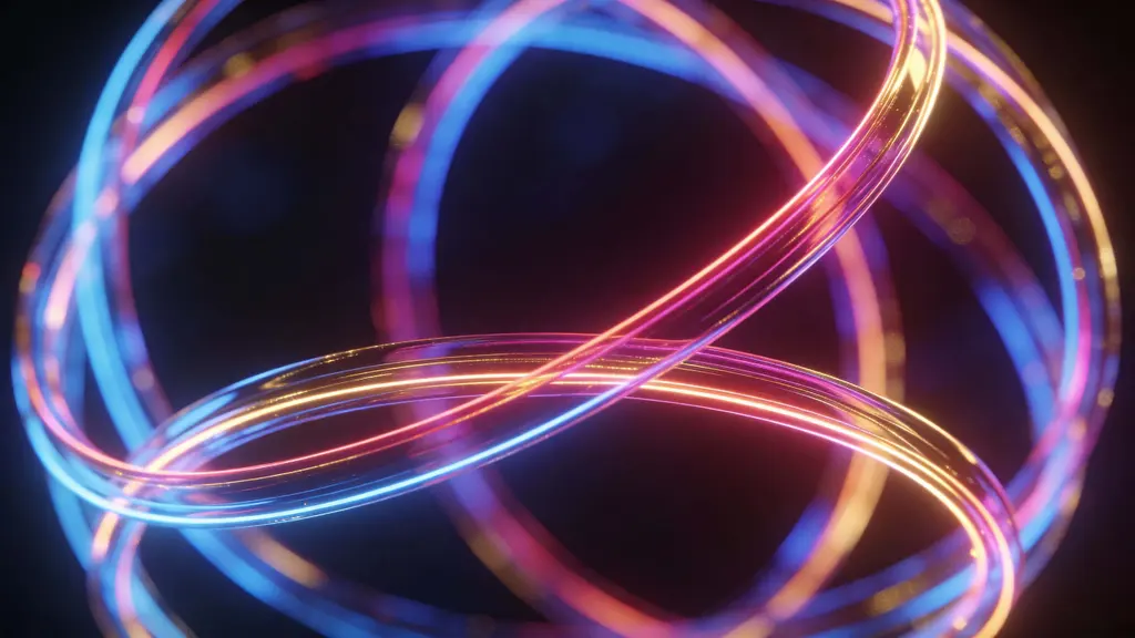 Glowing Light Loops Spherical Motion