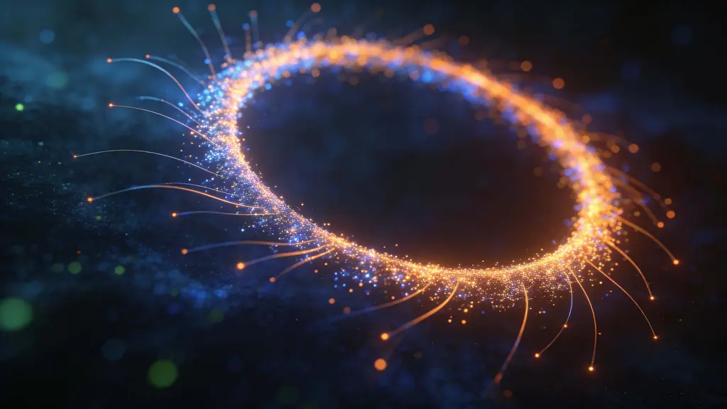 Glowing Particle Ring in Space