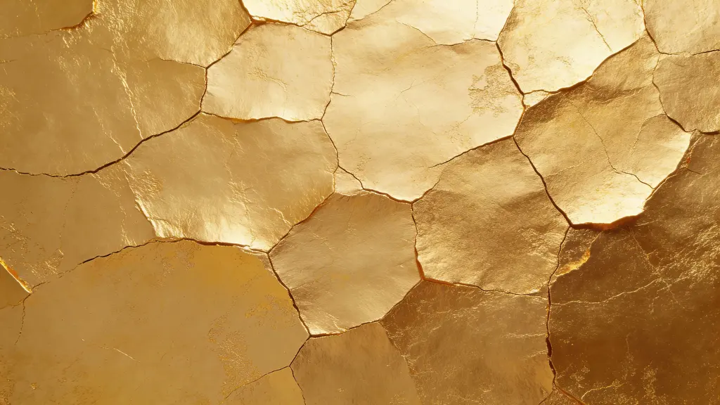Gold leaf texture background with seams