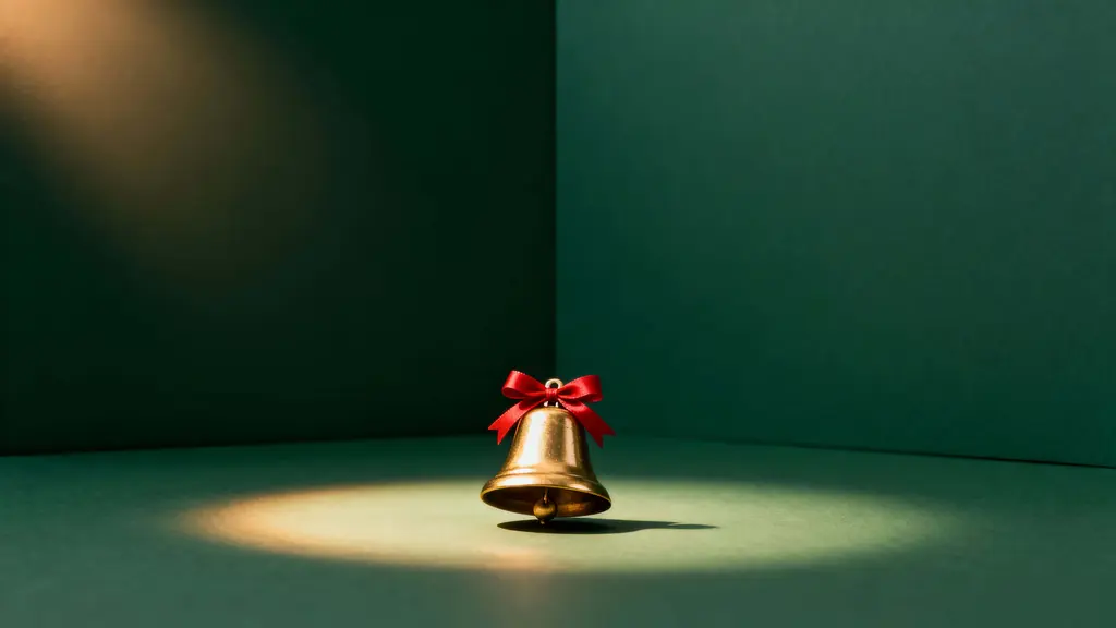 Golden bell Christmas card layout