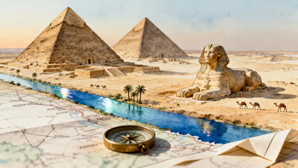 Great Pyramid and Sphinx on Map