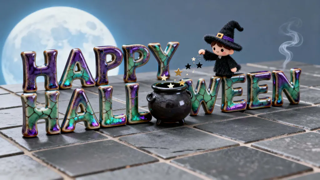 Happy Halloween glossy ceramic letters