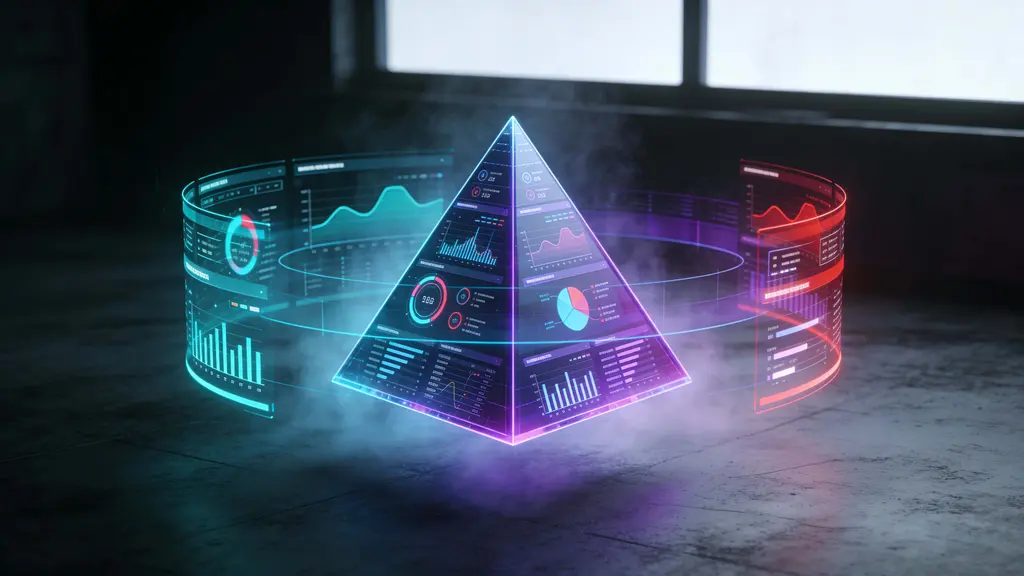 Holographic prism dashboard in room