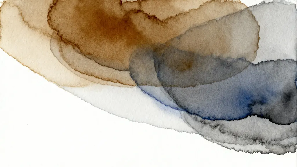 Ink-wash watercolor study with quiet margins