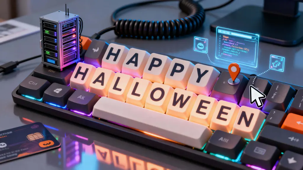 Keycap Halloween tabletop tech scene