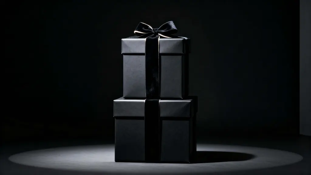 Matte-Black Gift Stack Minimalist Composition
