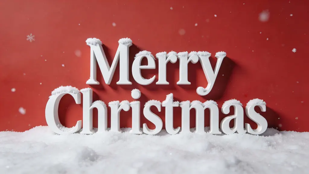 Merry Christmas elegant 3D typography