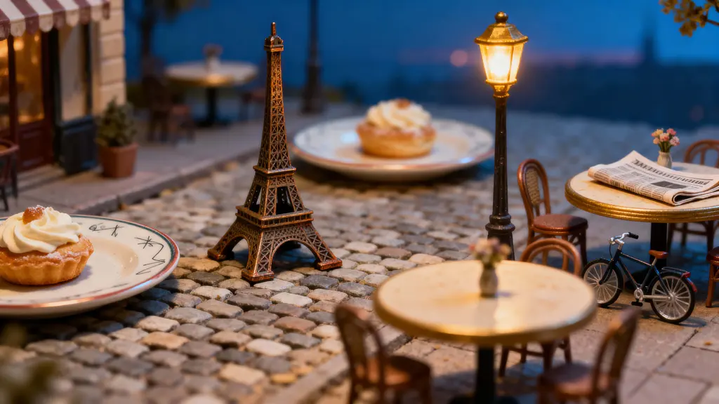 Mini Eiffel Tower street vignette