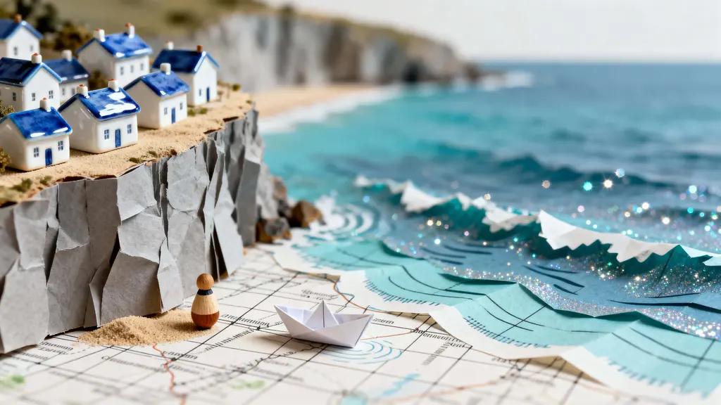 Miniature Houses on Paper Cliff