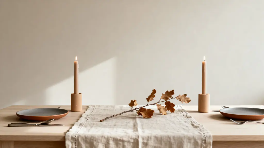 Minimal tablescape for seasonal editorial
