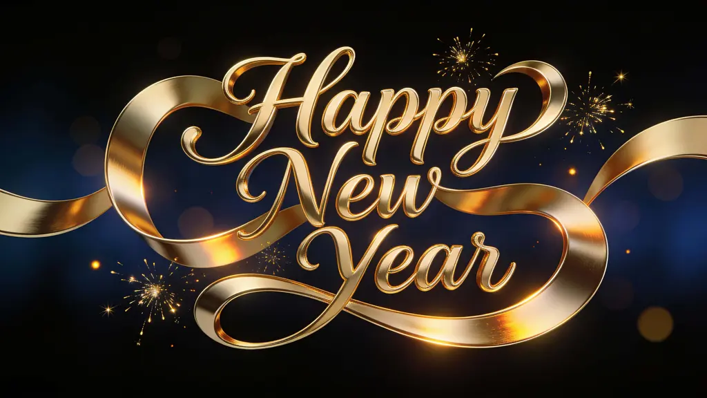 New Year gold calligraphy greeting background