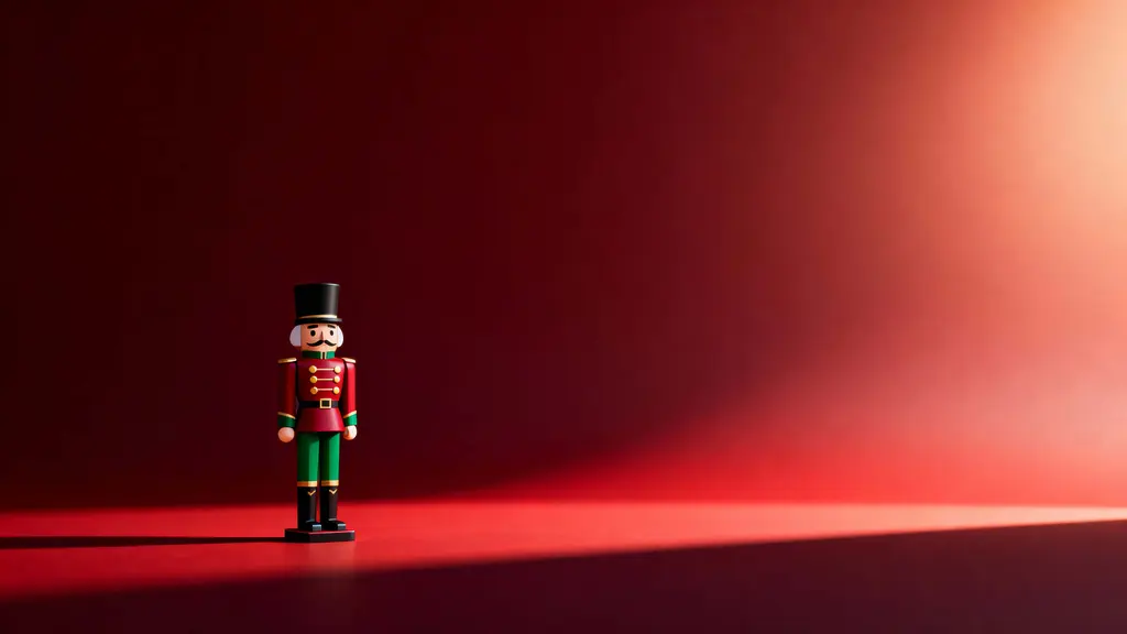 Nutcracker in Minimal Christmas Scene