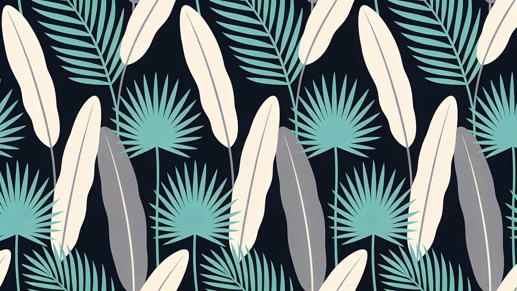 Palm frond repeating pattern with waves
