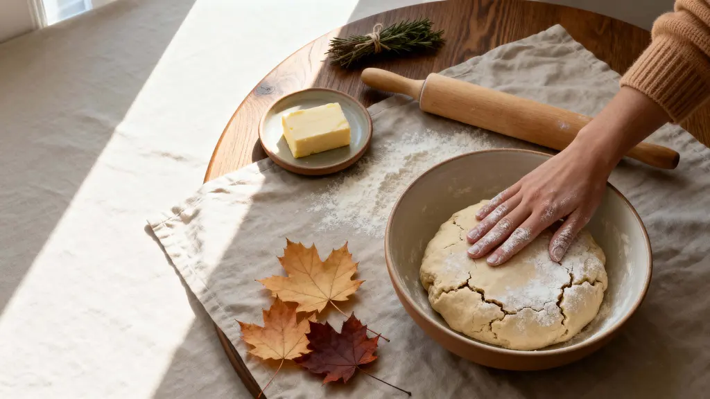 Pie Dough Kneading Mid-Morning Prep