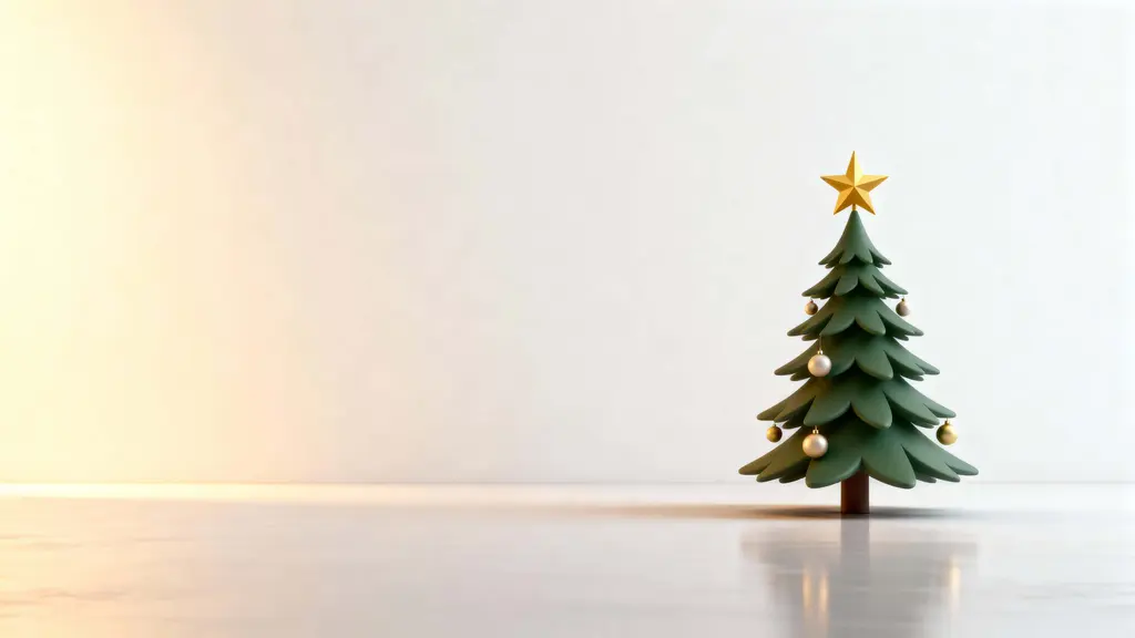Pine Tree Minimal Christmas Scene