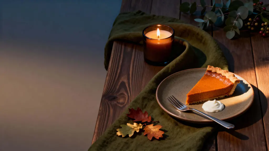 Pumpkin Pie Cozy Dessert Vignette
