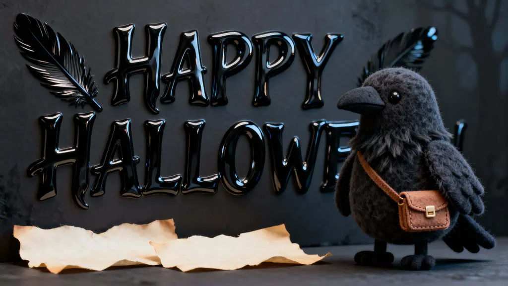 Raised Lacquer 'Happy Halloween' Display