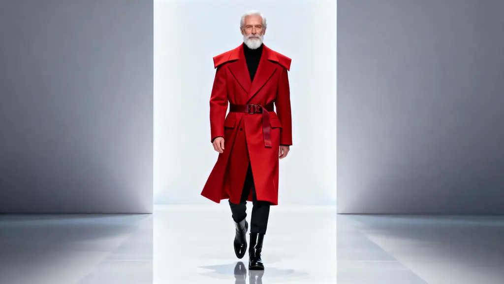 Santa Claus couture runway portrait