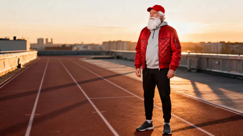 Santa Claus elevated athleisure rooftop